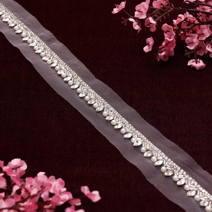 Thin Diamante Stone Trim Multicolor