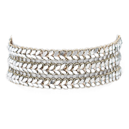 Vine Choker Necklace Zircon Jewelry Fabric Statement Waist Belt Shiny Handmade Accessory
