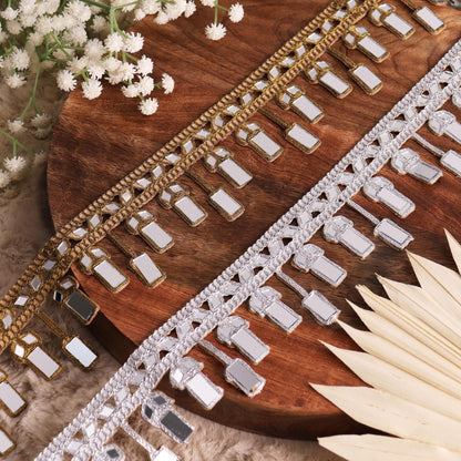 Embellished Pendant Fabric Lace Gold