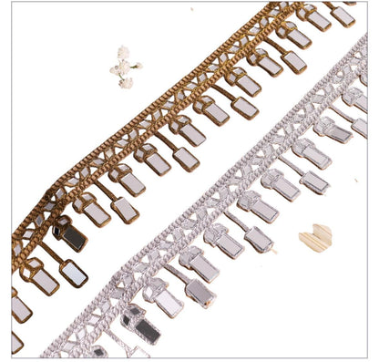 Embellished Pendant Fabric Lace Gold