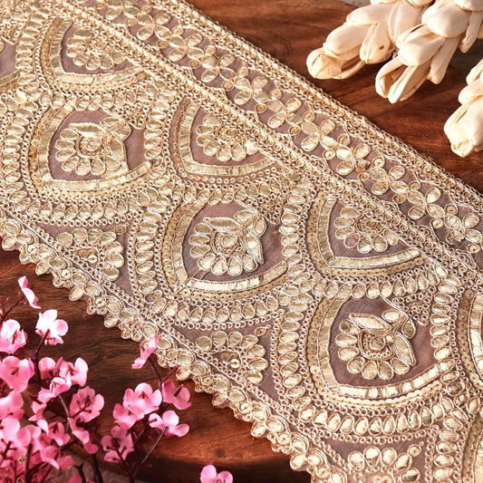 Gold Gota Patti Lace Border Broad Indian Saree Border Bridal Dress Lace