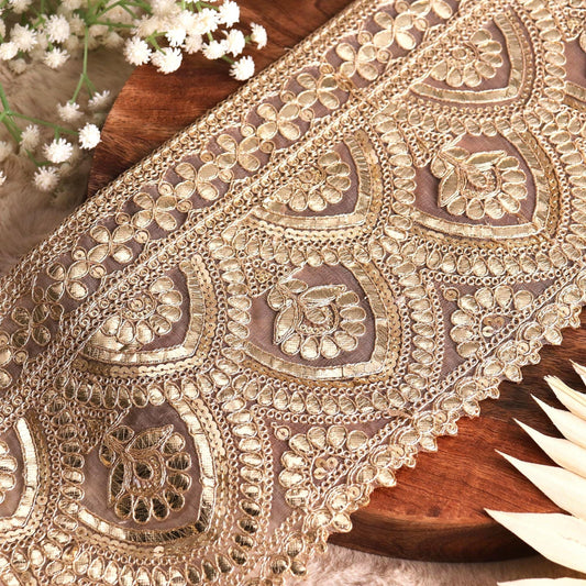 Gold Gota Patti Lace Border Broad Indian Saree Border Bridal Dress Lace