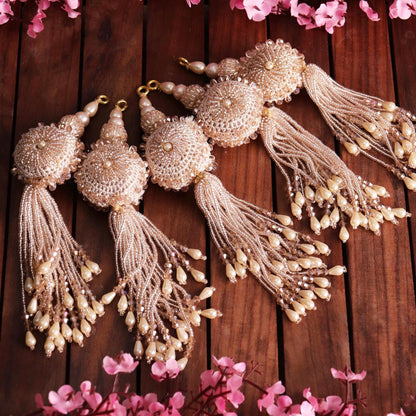 Beaded Decorative Crochet Tassel Pearl Glass Bead Curtain Hanging Indian Tassel
