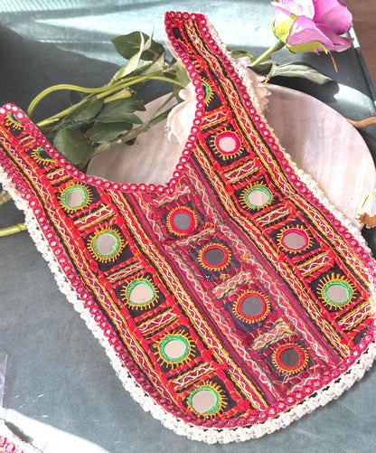 Neckline Patch Applique Boho Style Indian Hand Embroidered Design Applique