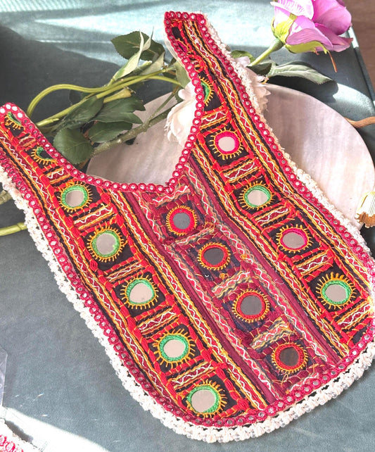 Neckline Patch Applique Boho Style Indian Hand Embroidered Design Applique