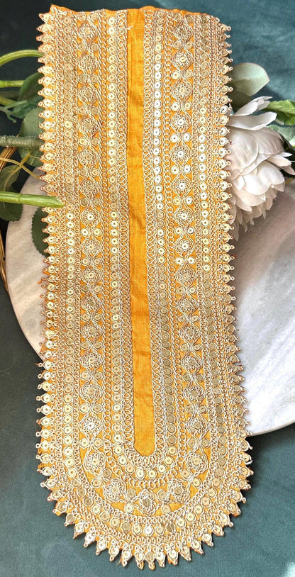 Handmade Gold Embellishment Floral Neckline Collar