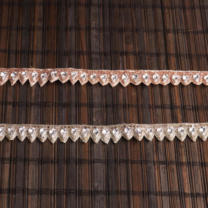 Elegant Rhinestone Crystal Beaded Edging Trim Decorative Bridal applique Lace
