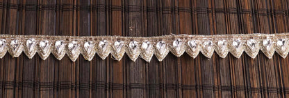 Elegant Rhinestone Crystal Beaded Edging Trim Decorative Bridal applique Lace