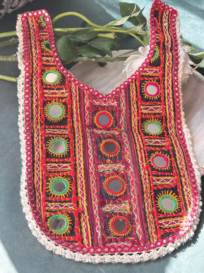 Neckline Patch Applique Boho Style Indian Hand Embroidered Design Applique
