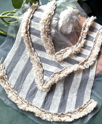 Neckline Patch Glass Bead Sew On Hand Embroidered Patch Lace Applique