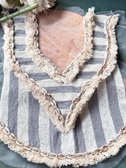 Neckline Patch Glass Bead Sew On Hand Embroidered Patch Lace Applique