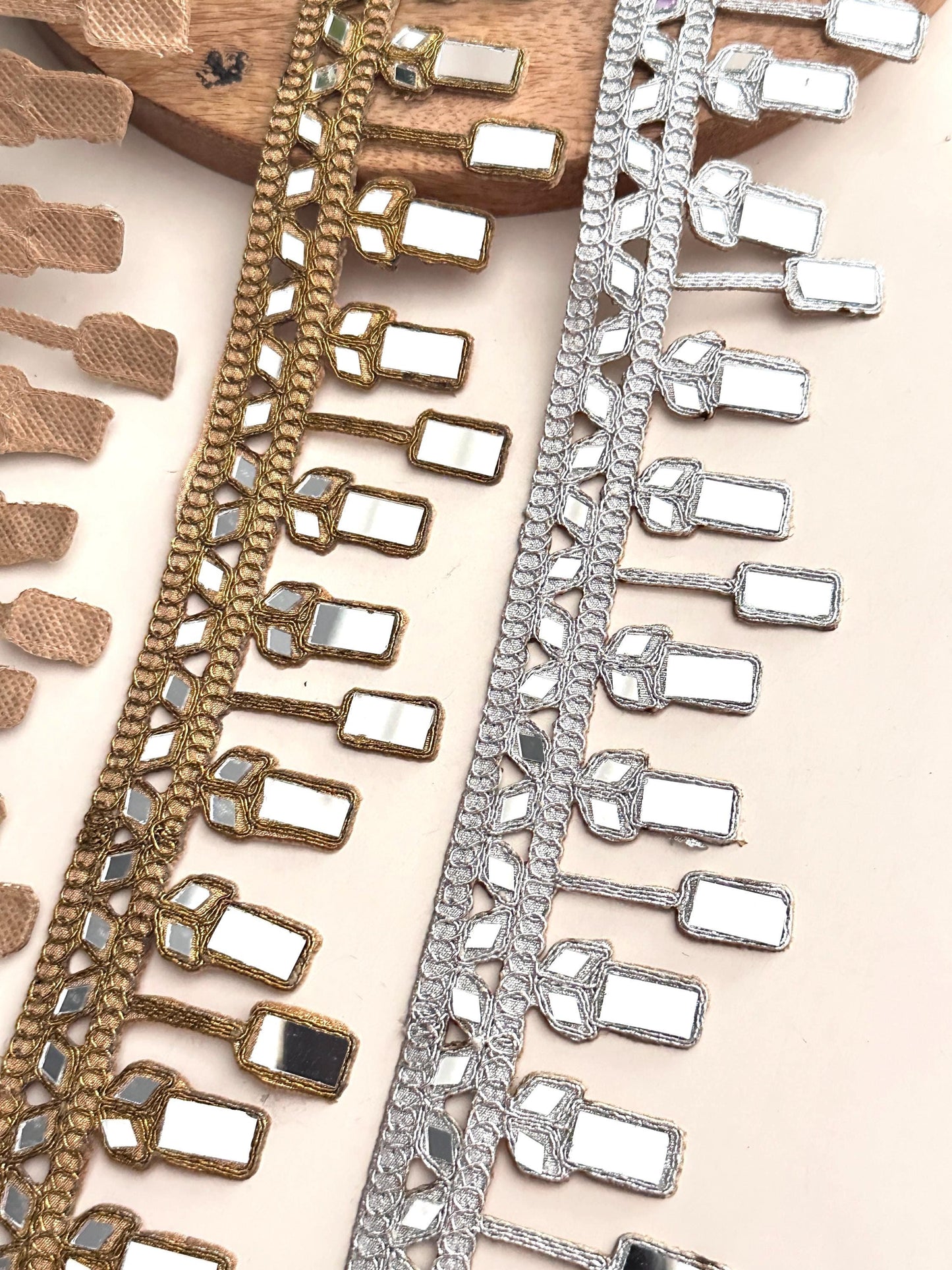 Embellished Pendant Fabric Lace Gold