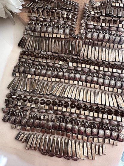 Metal Beaded Costume Neckline Patch Hand Made Collar Design Applique Neckline Trim