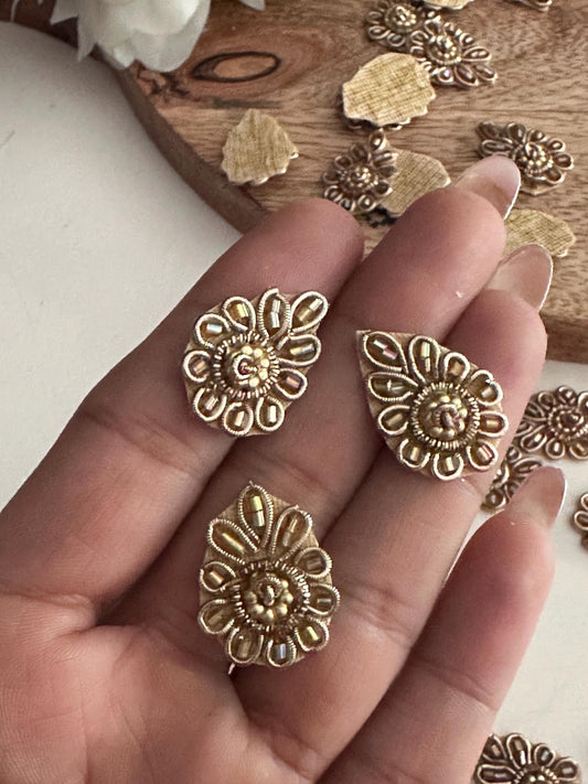 Embellishment Patch Indian Embroidery Glass Bead Applique DIY Crafting Supply for Jewelry Making