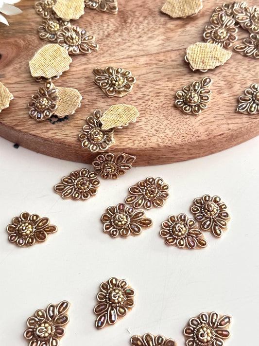 Embellishment Patch Indian Embroidery Glass Bead Applique DIY Crafting Supply for Jewelry Making
