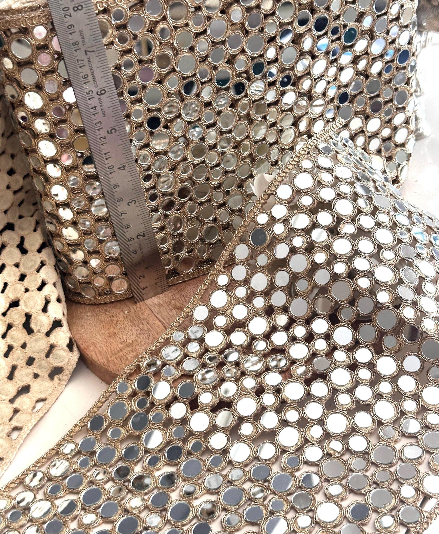 Broad Mirror Fabric Designer Trim Gold