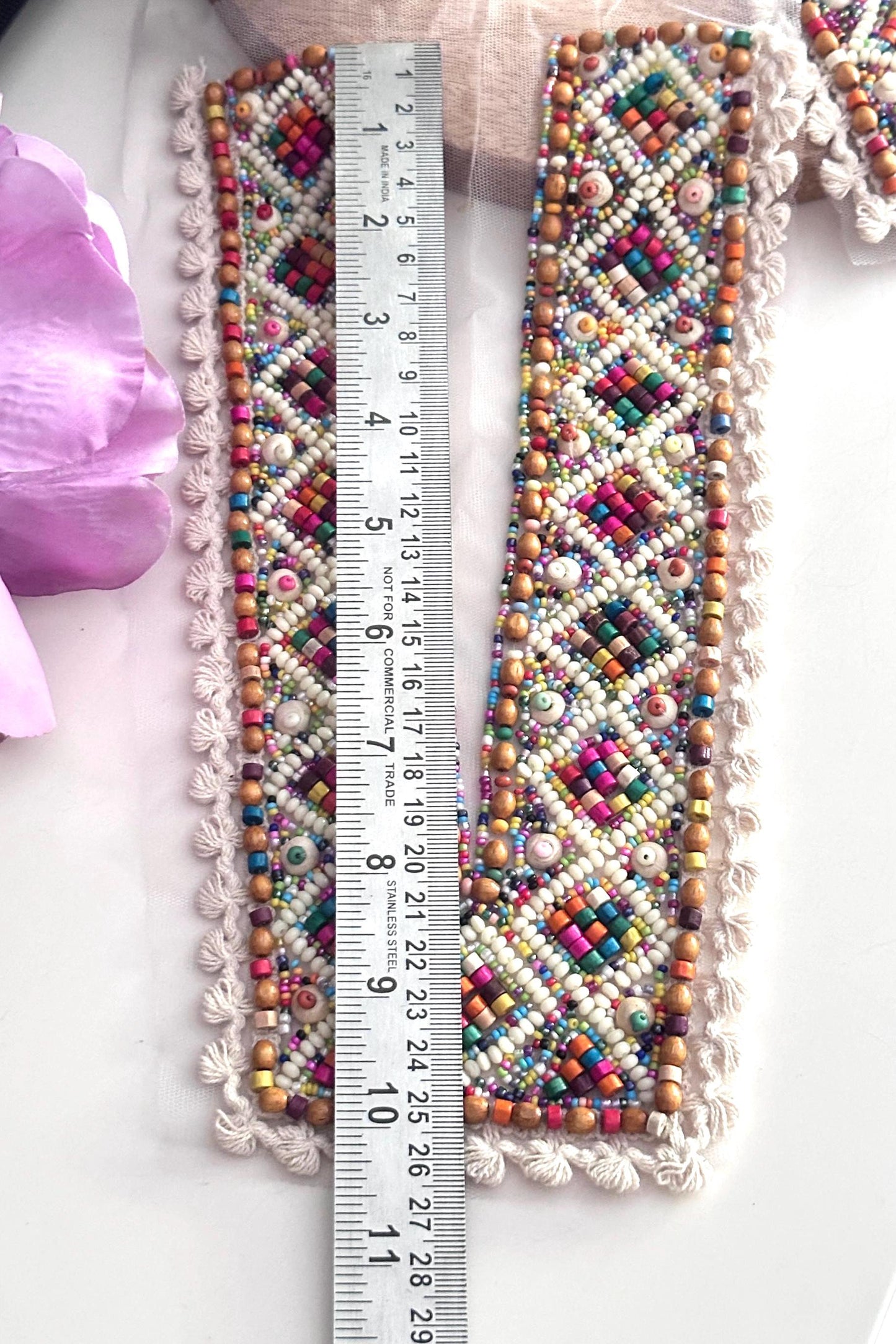 Colorful Beaded Neck Applique
