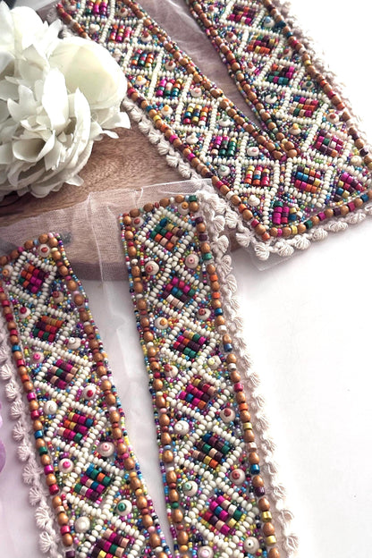 Colorful Beaded Neck Applique