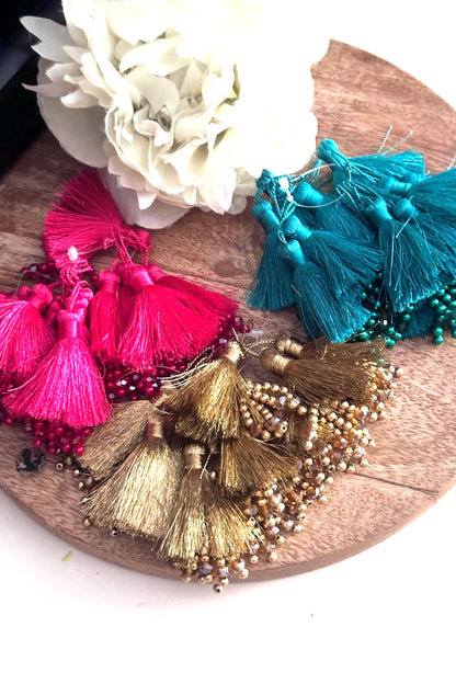 Handcrafted Silk Tassel Charms Bridal Applique