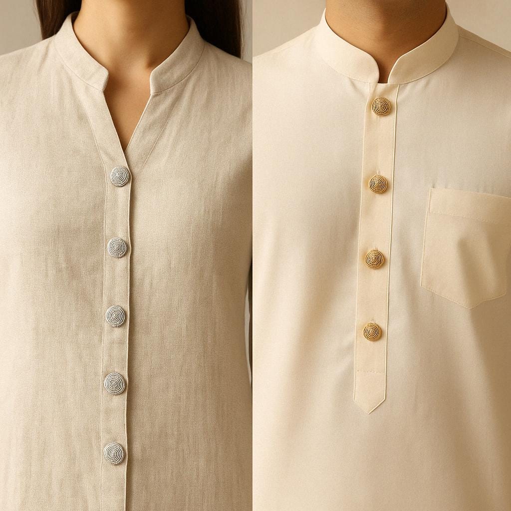 Hand Embroidered Metallic Dome Buttons