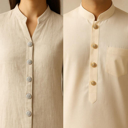 Hand Embroidered Metallic Dome Buttons