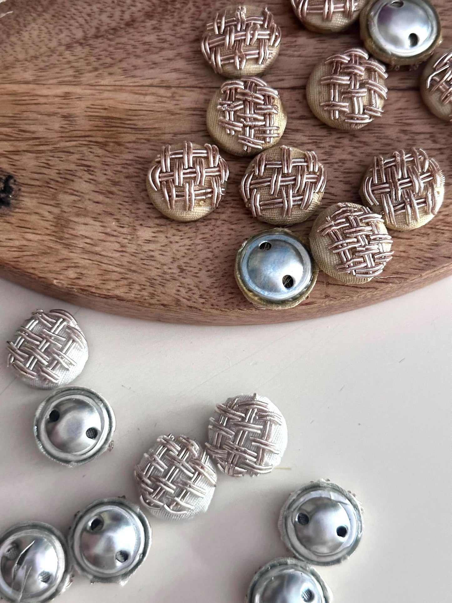Embroidered Metallic Dome Button Applique