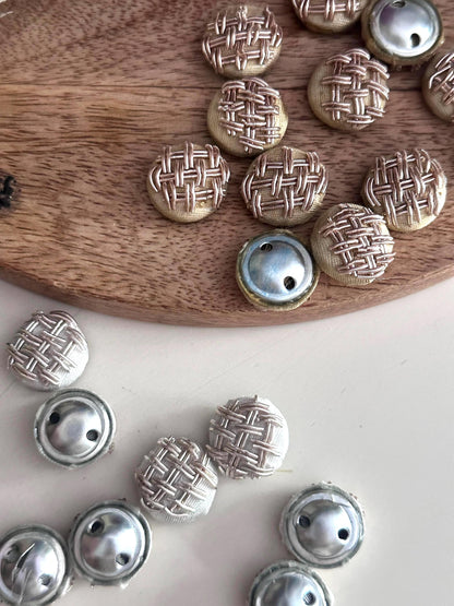 Embroidered Metallic Dome Button Applique