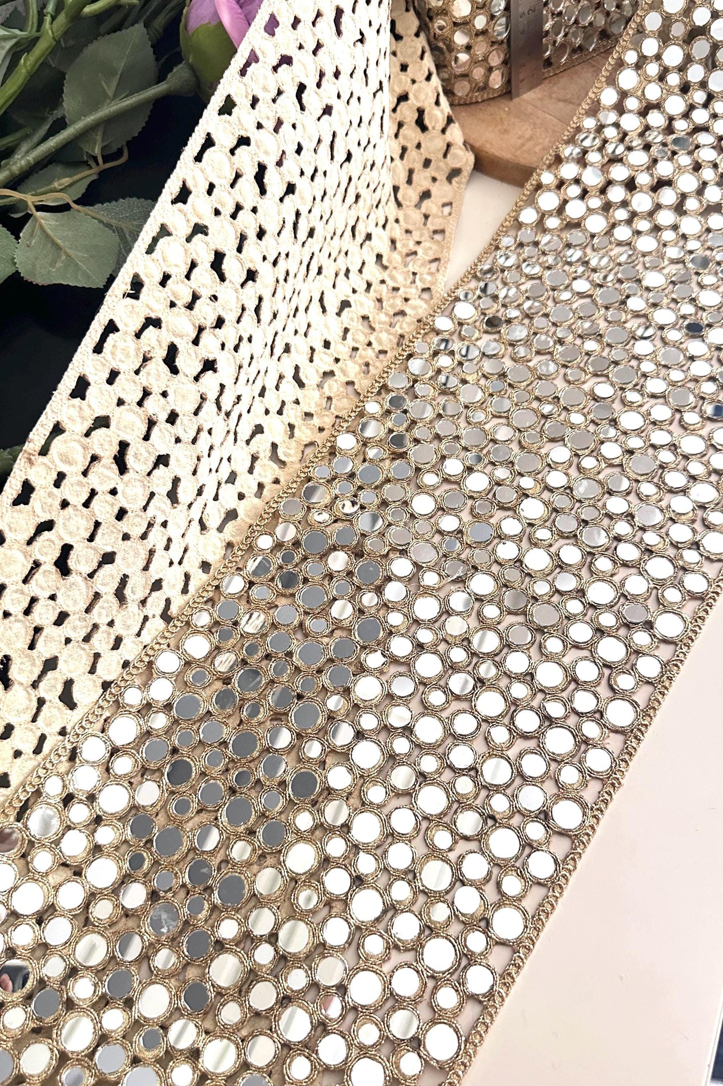 Broad Mirror Fabric Designer Trim Gold