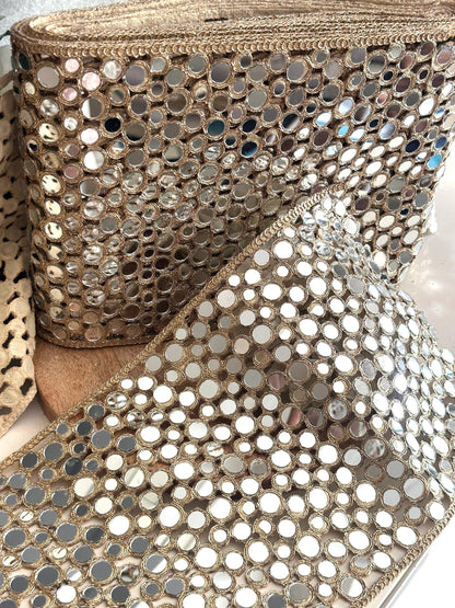 Broad Mirror Fabric Designer Trim Gold