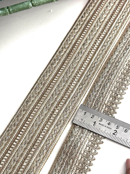 Gold Metallic Embroidered Ribbon Luxe Craft Trim for Sewing Costumes