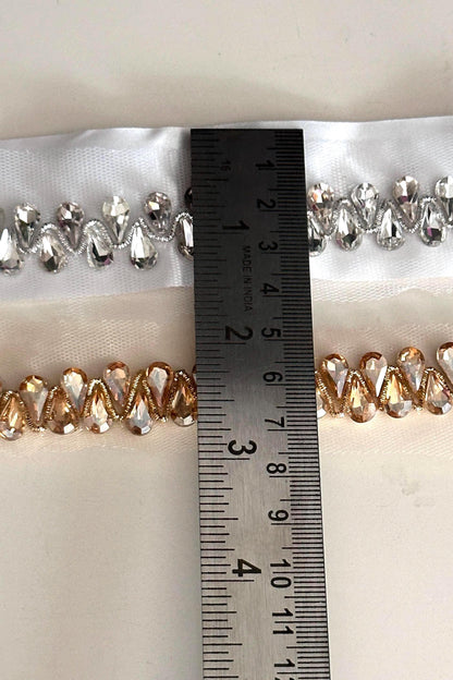 Crystal Rhinestone Beaded Trim 1cm