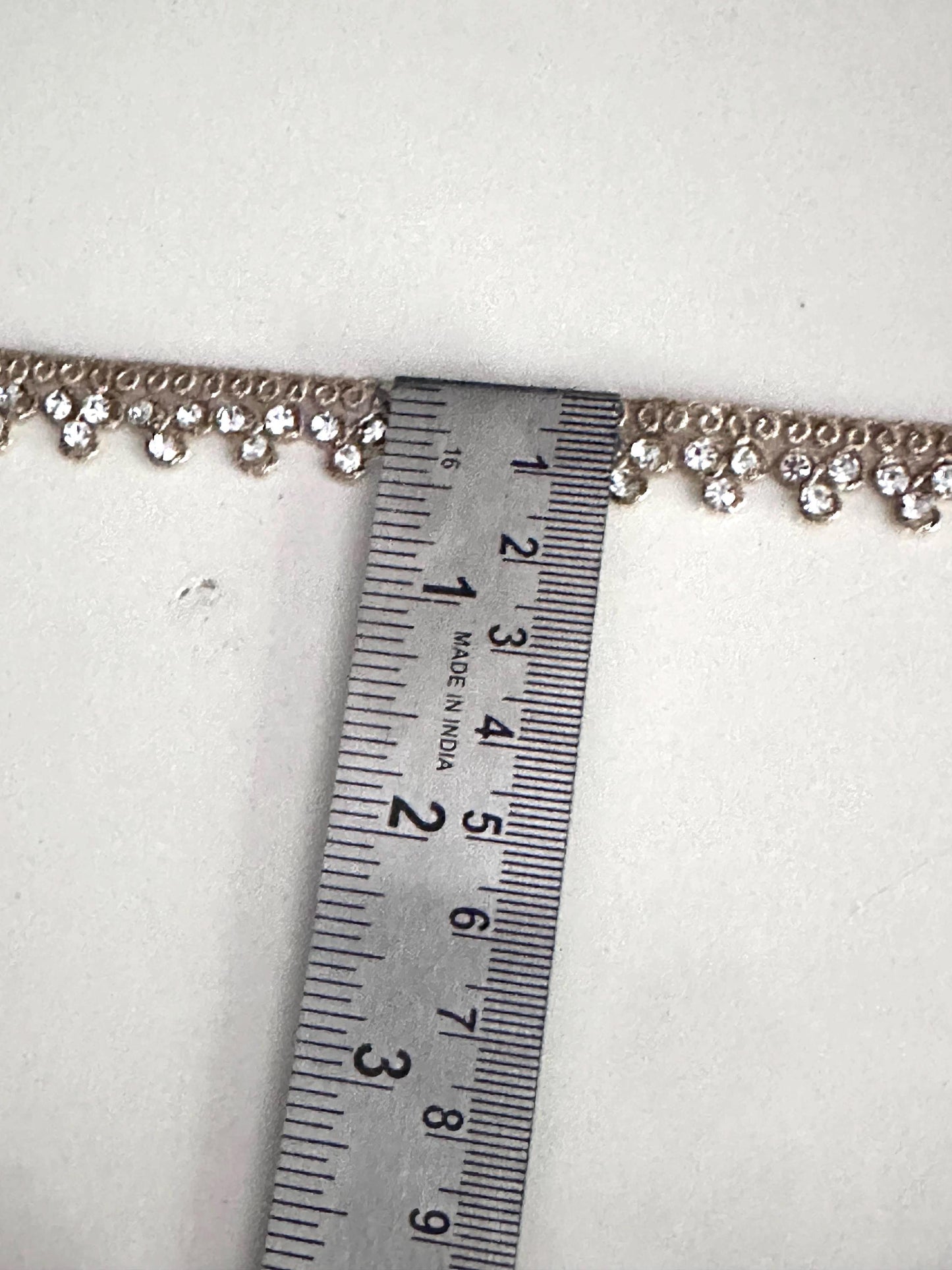 9 Meter Rhinestone Lace Trim for Craftin Gold