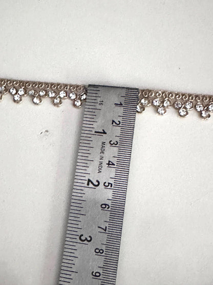 9 Meter Rhinestone Lace Trim for Craftin Gold