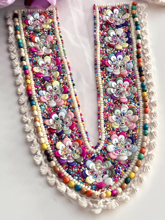 Floral 3D Bead Neck Applique