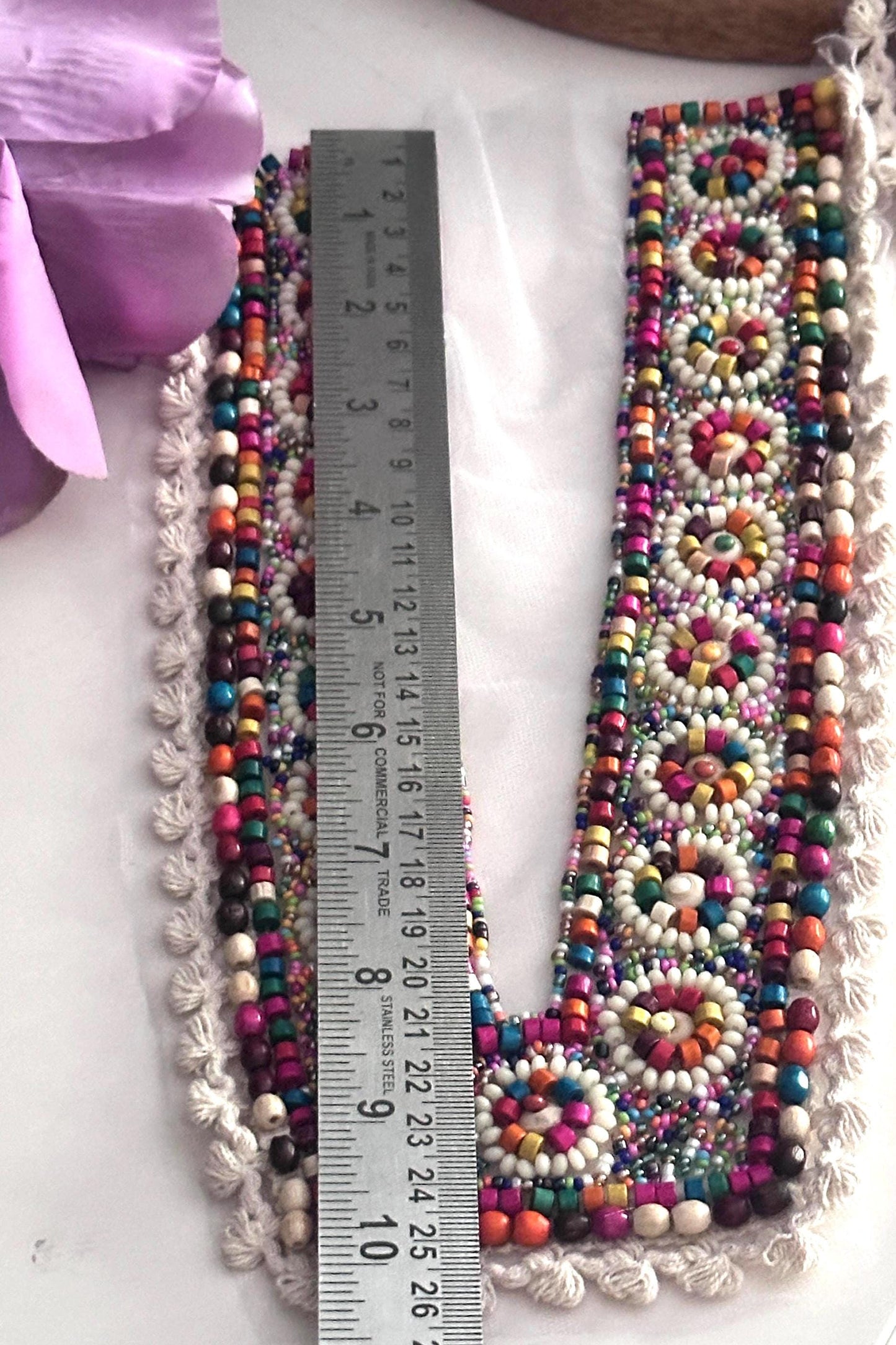 Hand Beaded Tribal Neckline Patch