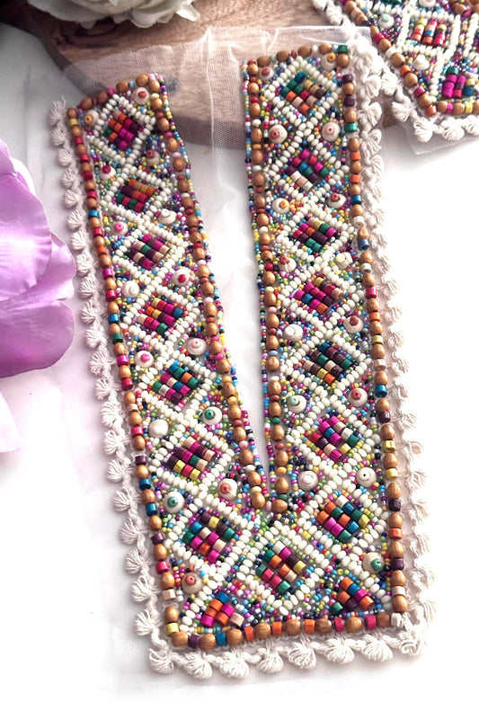 Colorful Beaded Neck Applique