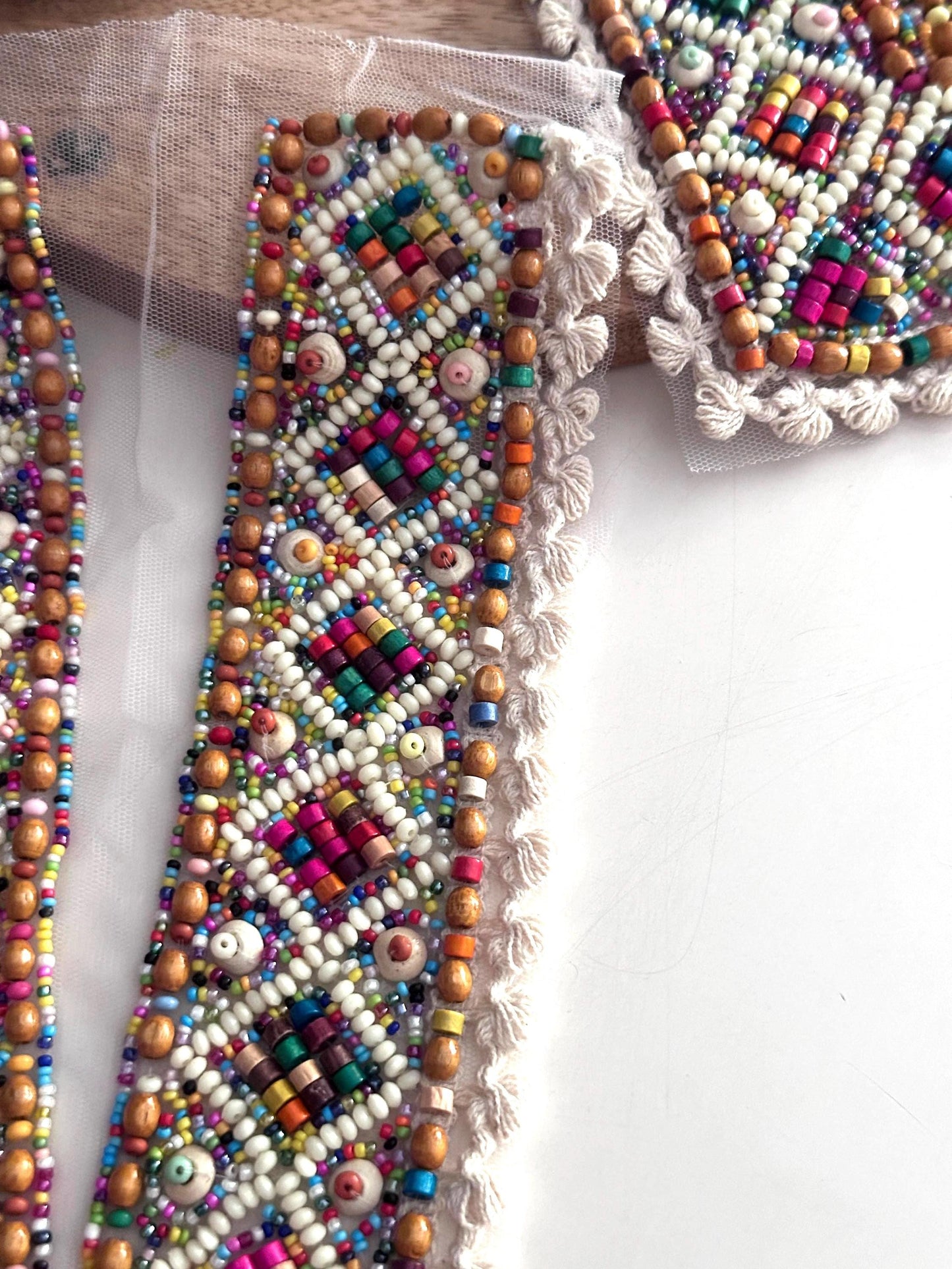 Colorful Beaded Neck Applique