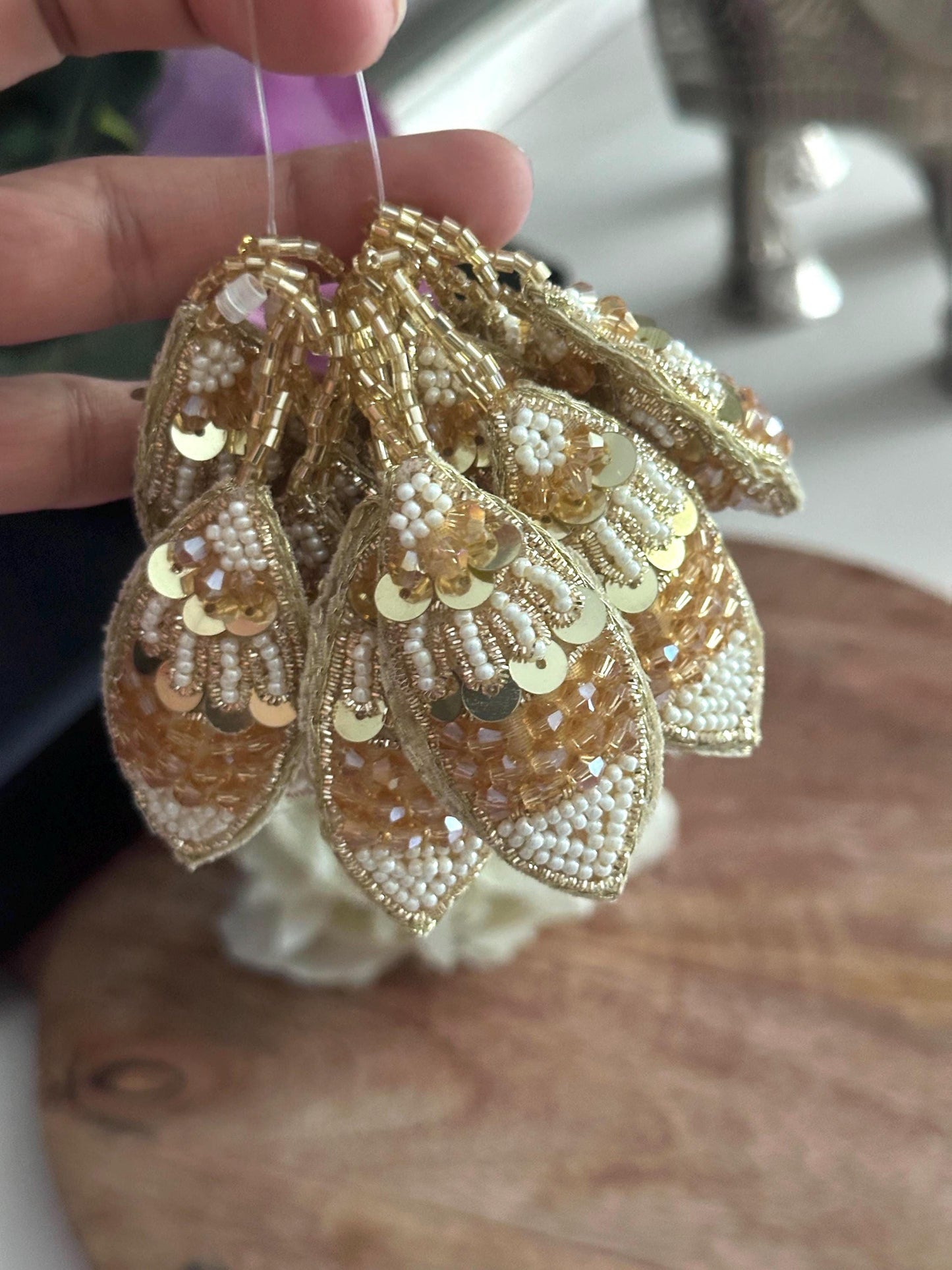 Handmade Beaded Embellishment Drop Sequin Crystal