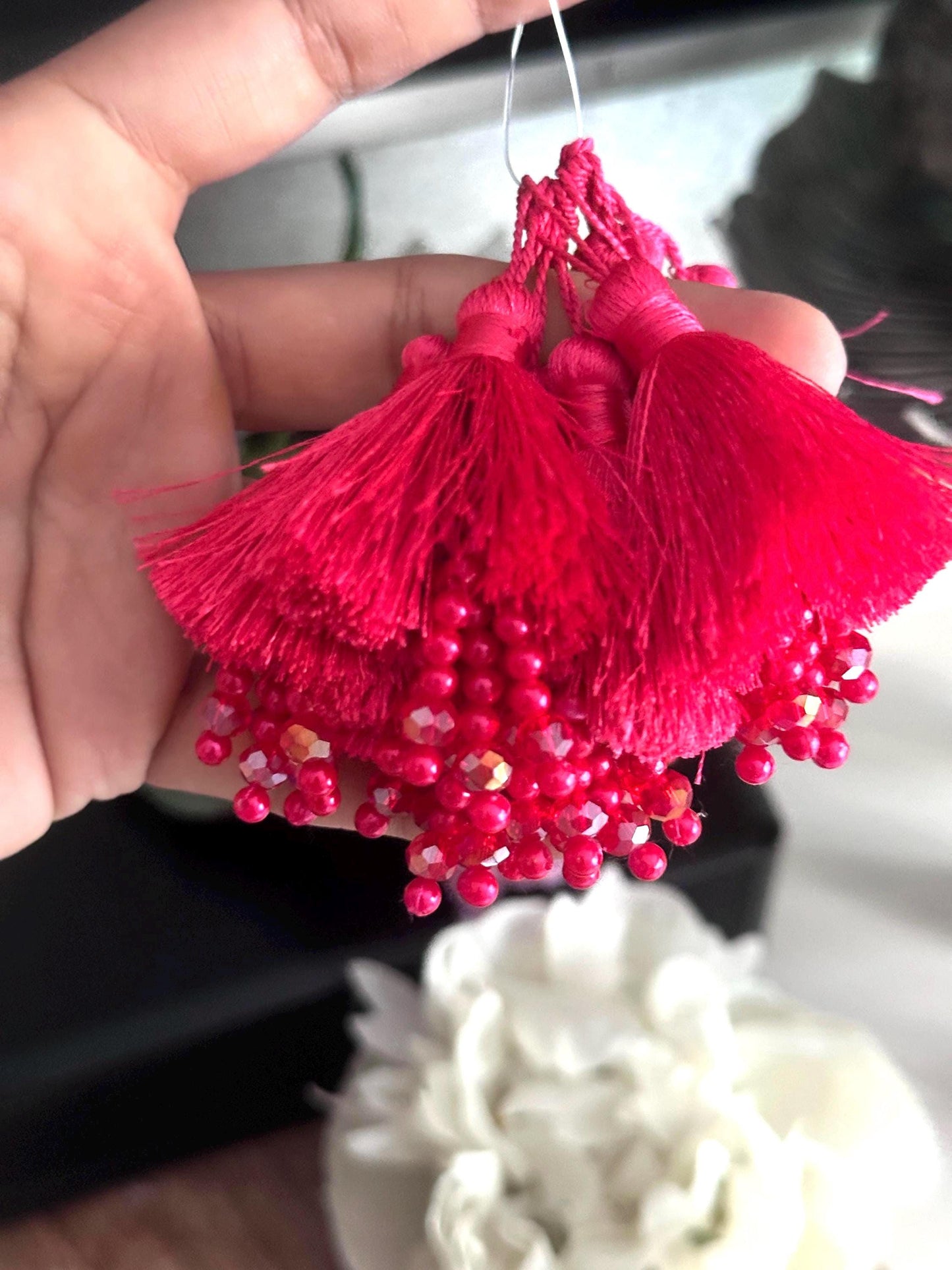 Handcrafted Silk Tassel Charms Bridal Applique