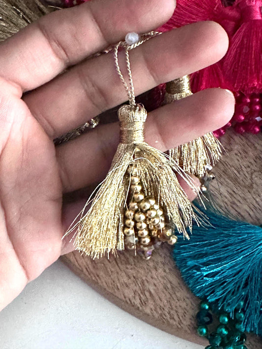 Handcrafted Silk Tassel Charms Bridal Applique