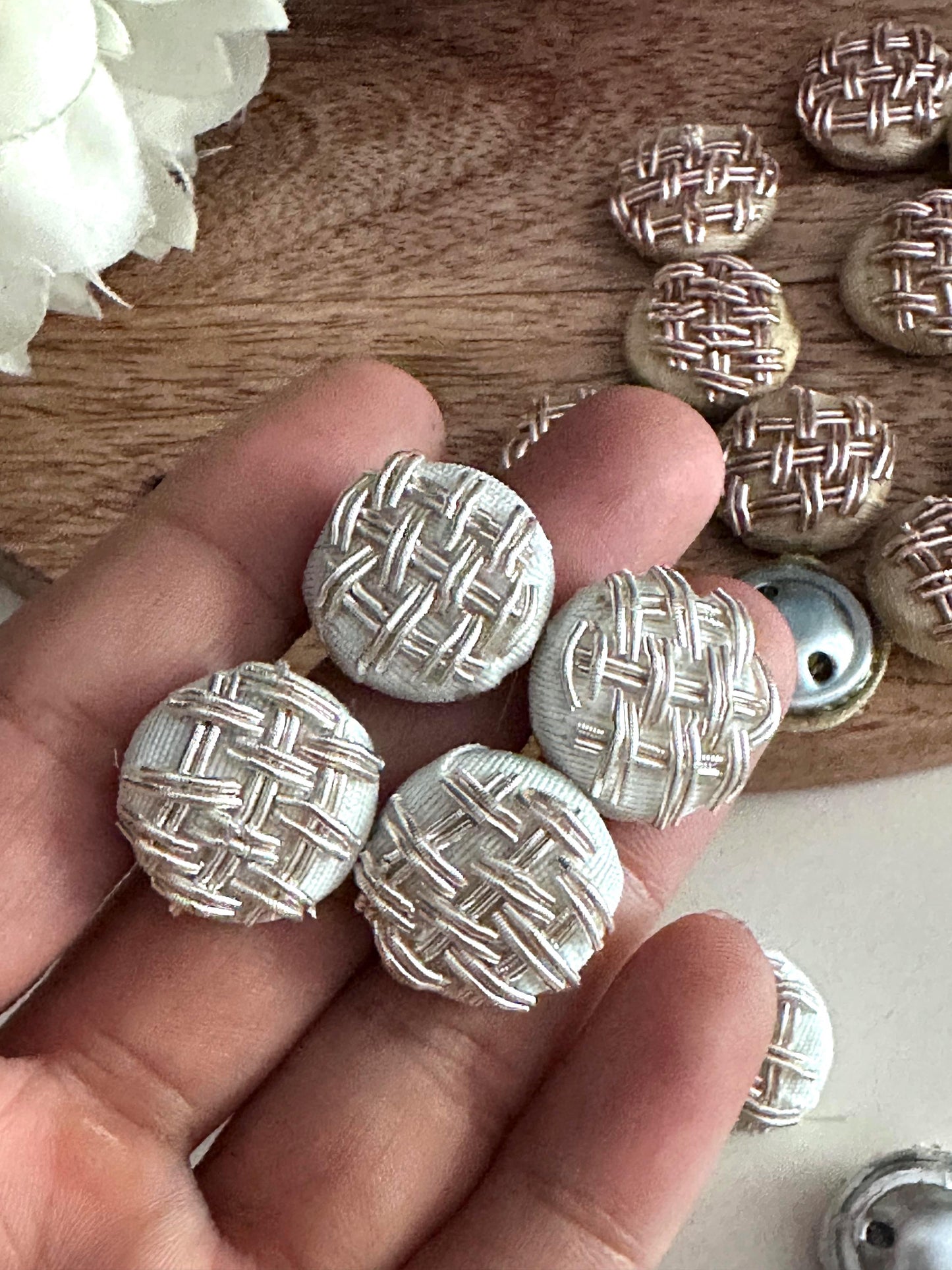 Embroidered Metallic Dome Button Applique