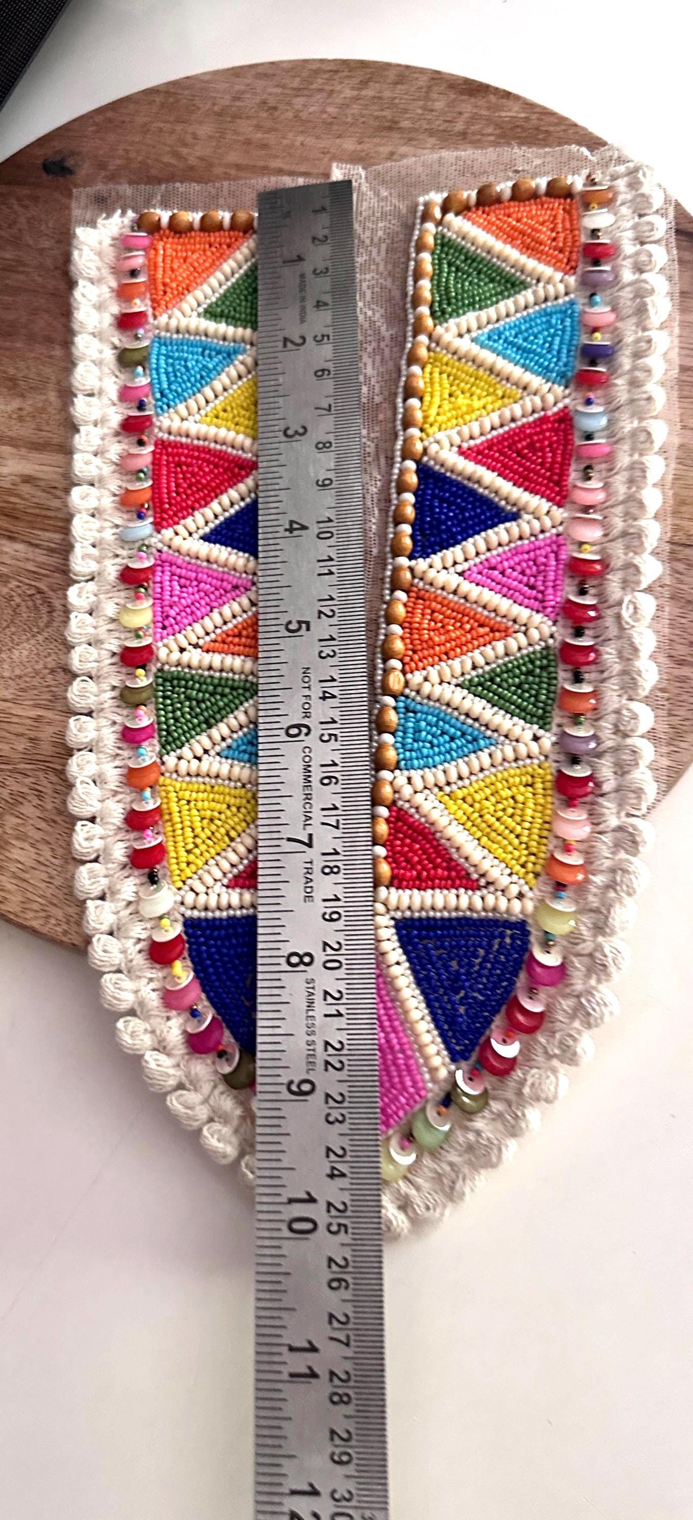 Neckline Patch Applique Boho Style Colourful Design