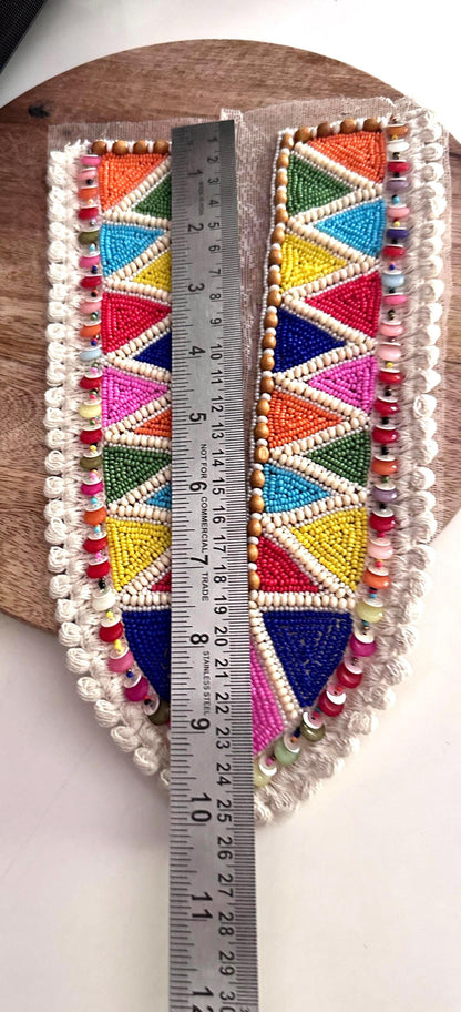Neckline Patch Applique Boho Style Colourful Design