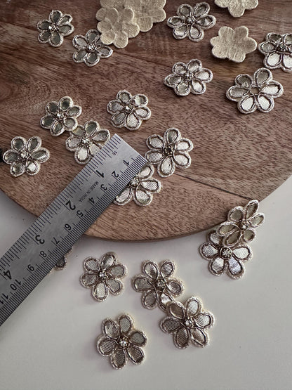 Gold Metallic Flower Appliqués