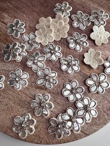 Gold Metallic Flower Appliqués