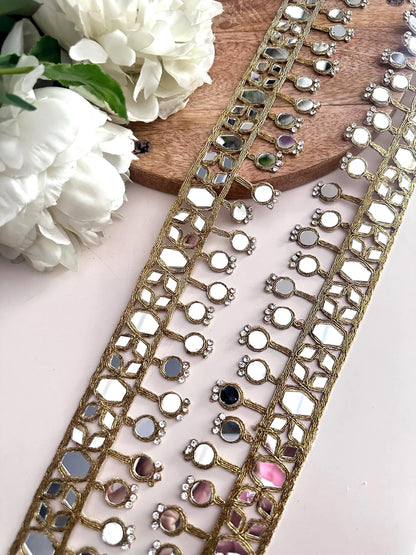 Indian Mirror Belt Jewelry Gold Waist Belt