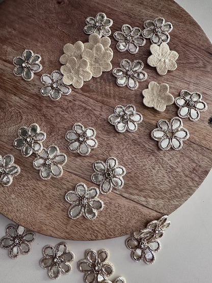 Gold Metallic Flower Appliqués