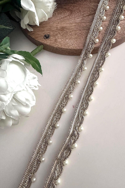 Gold Pearl Lace Trim 9mtr crafting Ribbon Lace