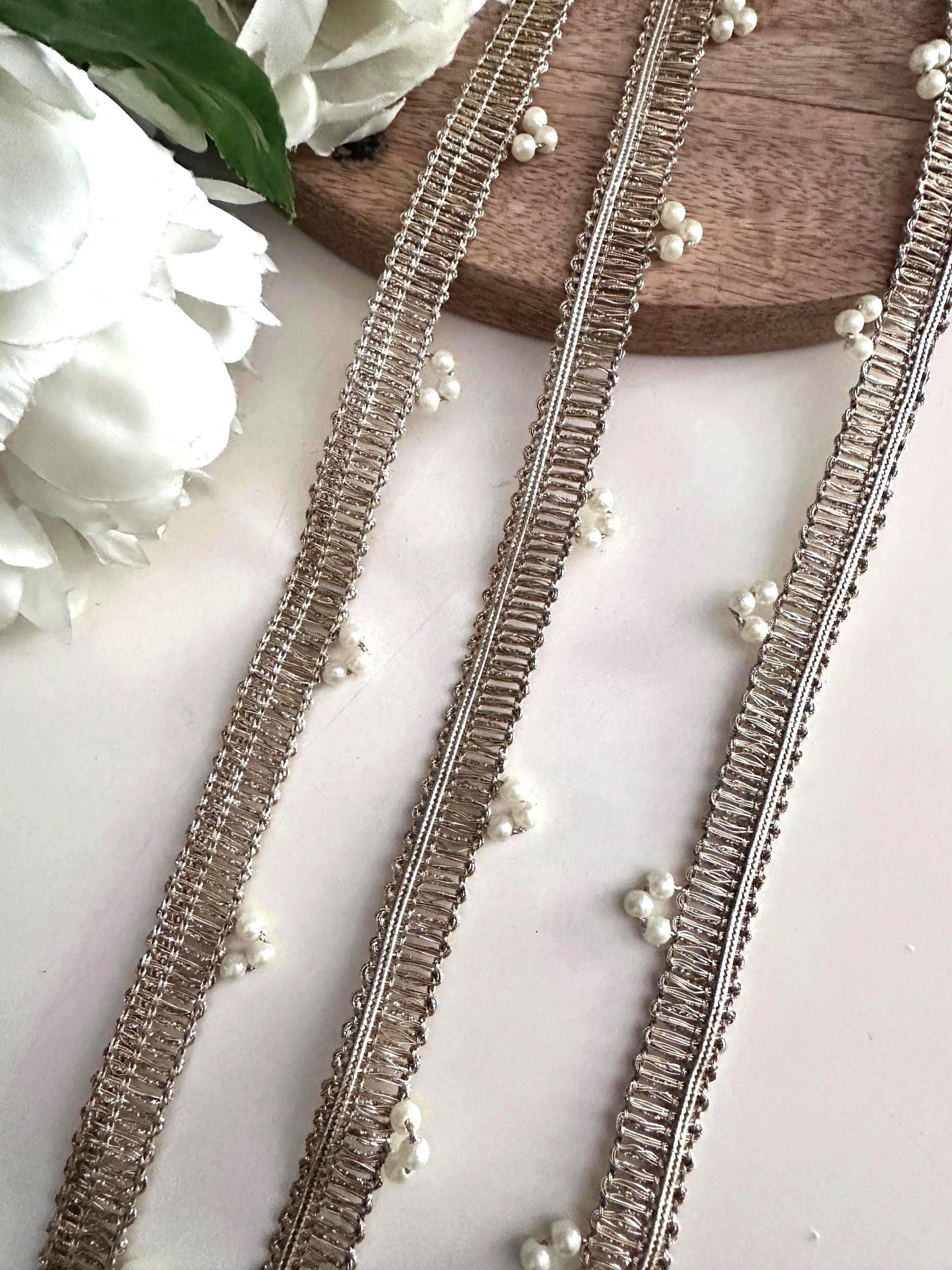 Gold Pearl Trim Handmade Embellishment Jewelry