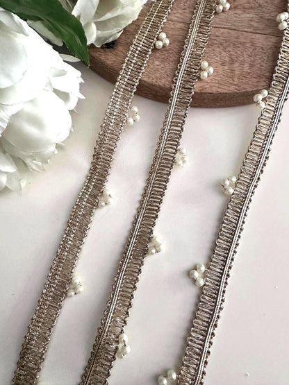 Gold Pearl Trim Handmade Embellishment Jewelry